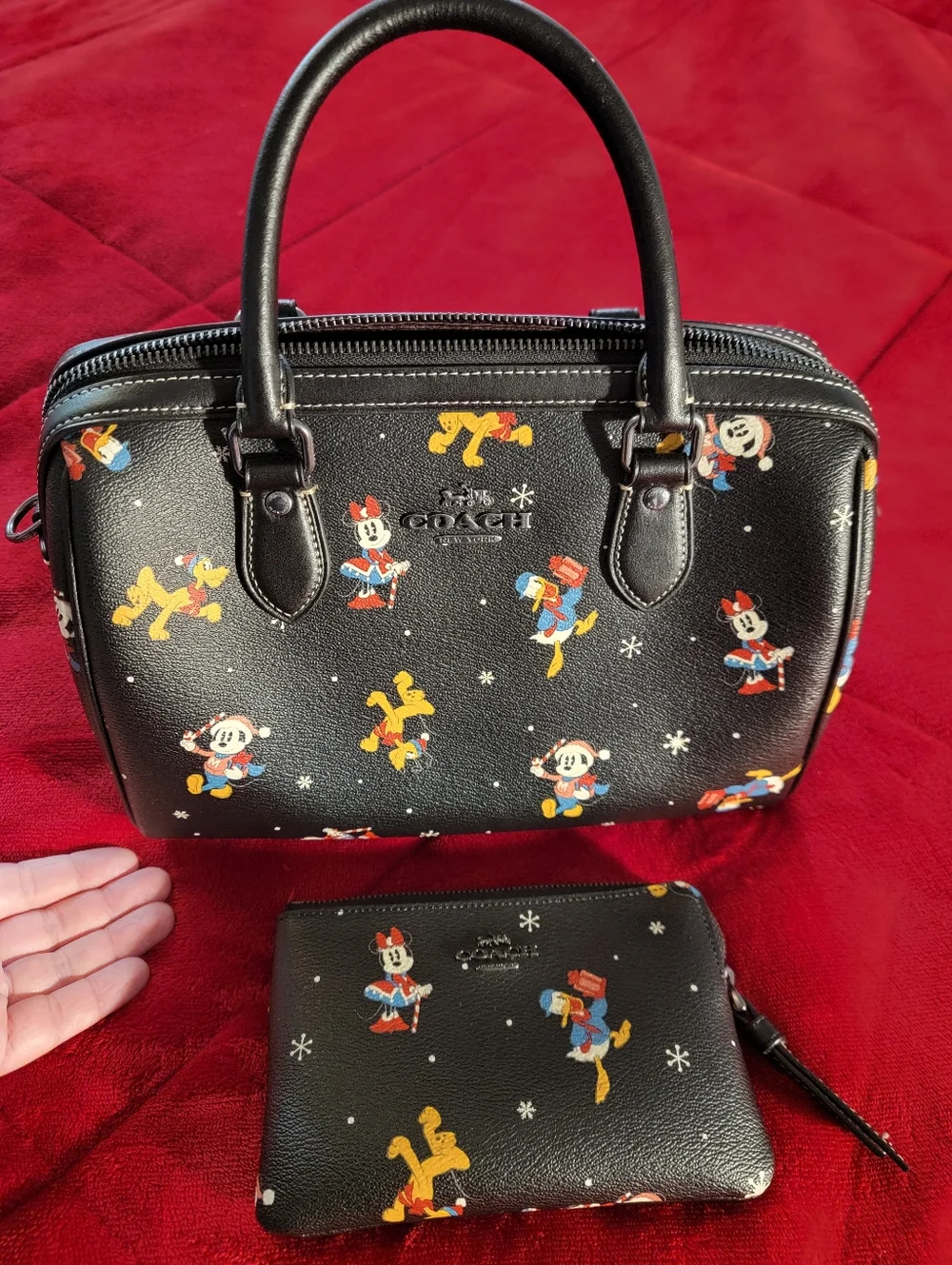 Coach Black Disney Mickey & Friends Mini Satchel with Pouch - Picture 2 of 13